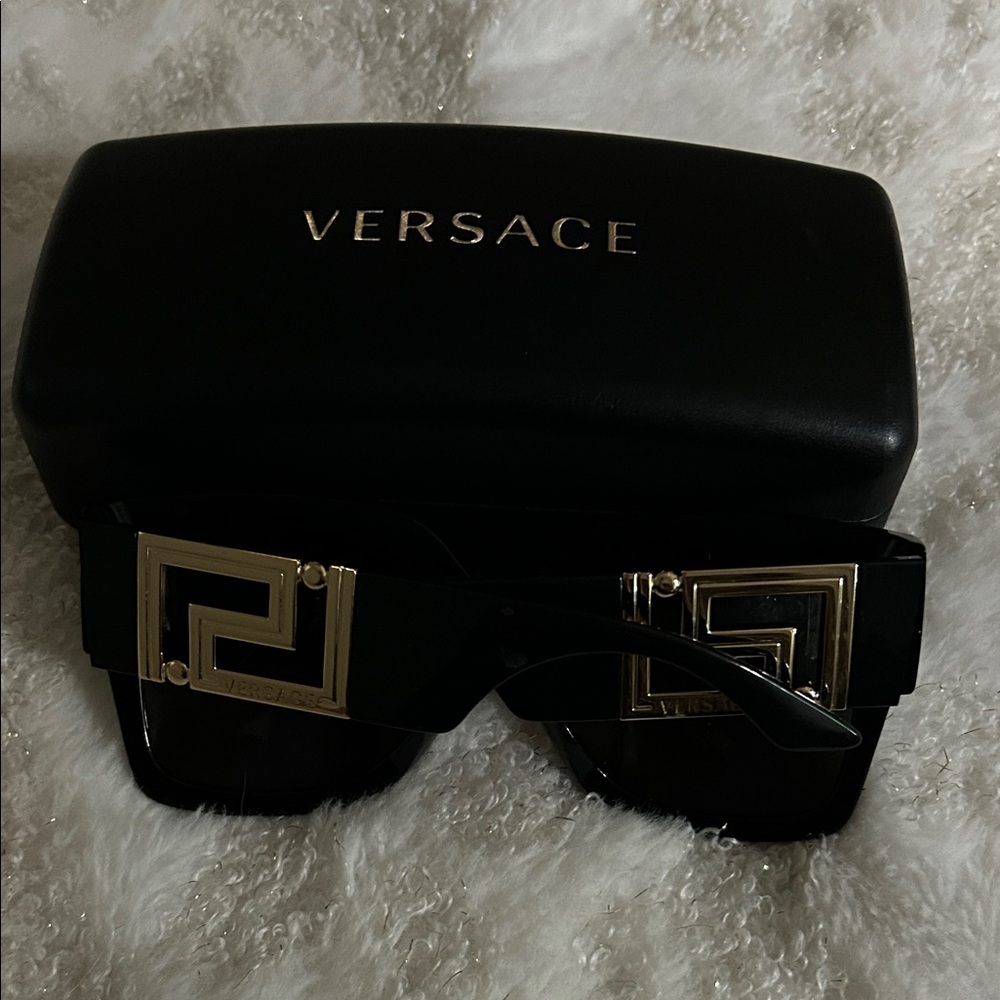 Versace Black Sunglasses with Gold Accents